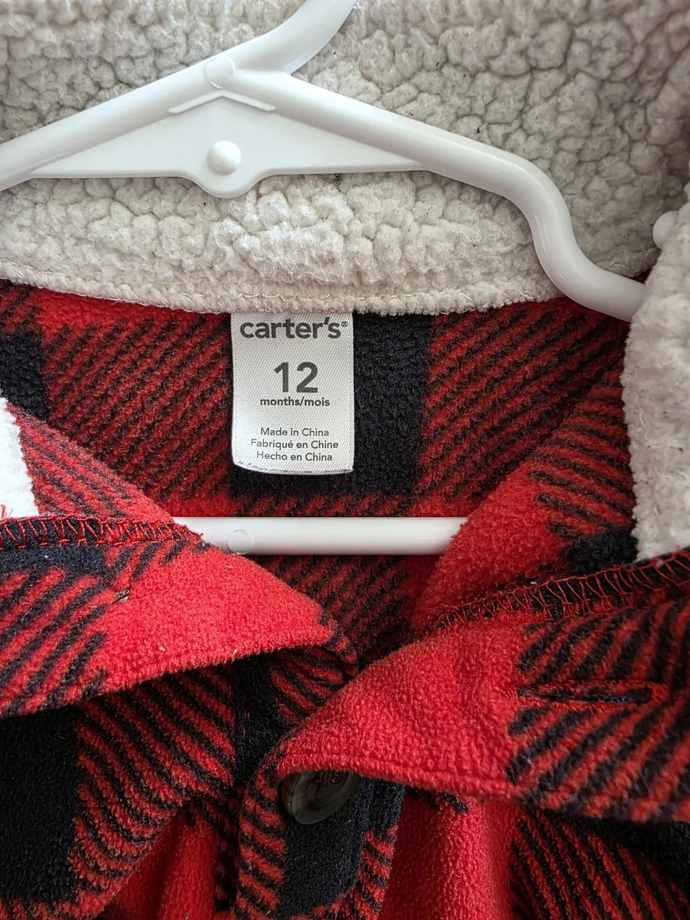 Carter's Red & Black Buffalo Plaid Pullover Hoodie